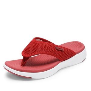Dream Pairs Thong-Style Flip Flops, Red, Women’s 9